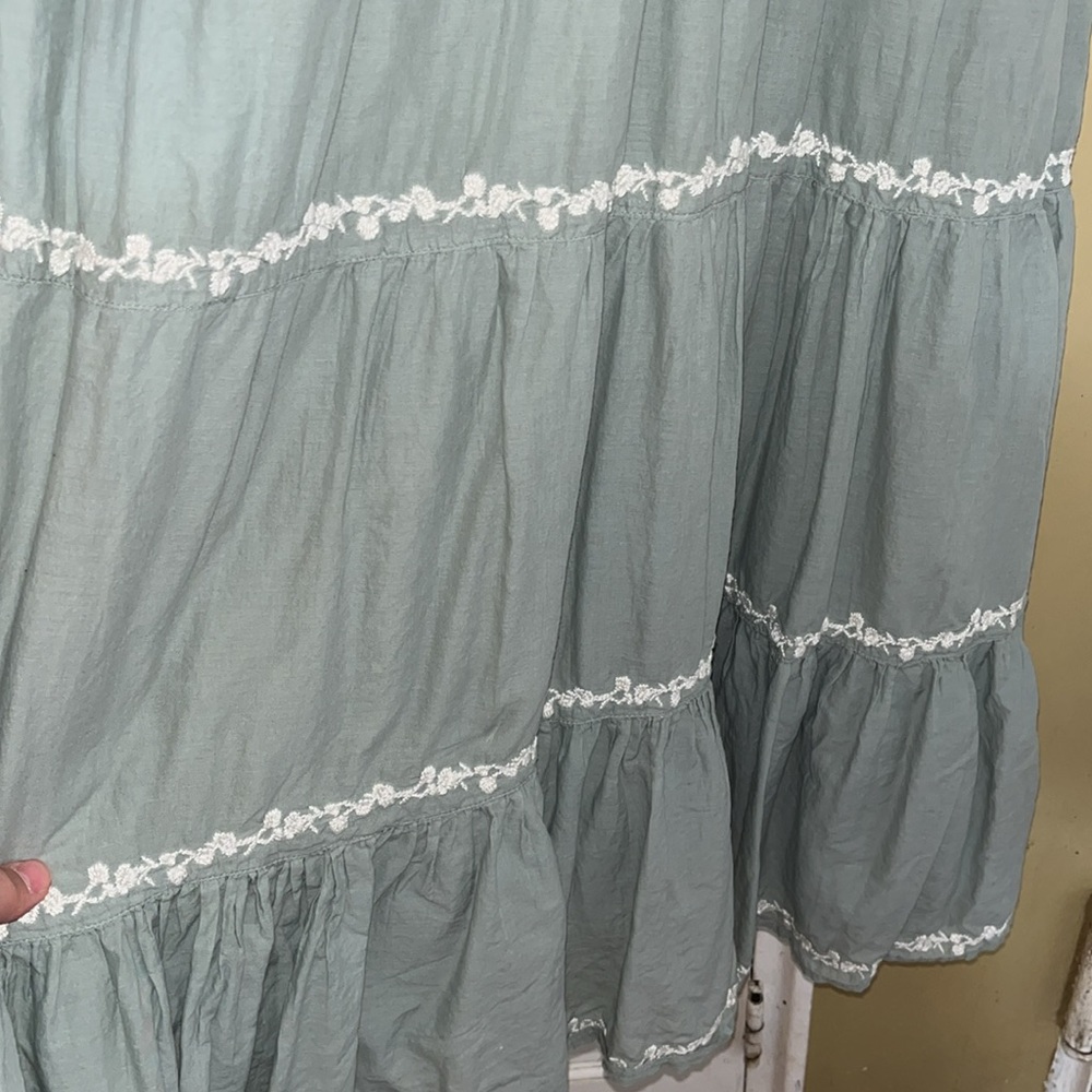 Lucky Brand Floral Embroidered Midi 100% Cotton Dress - Picture 5 of 7